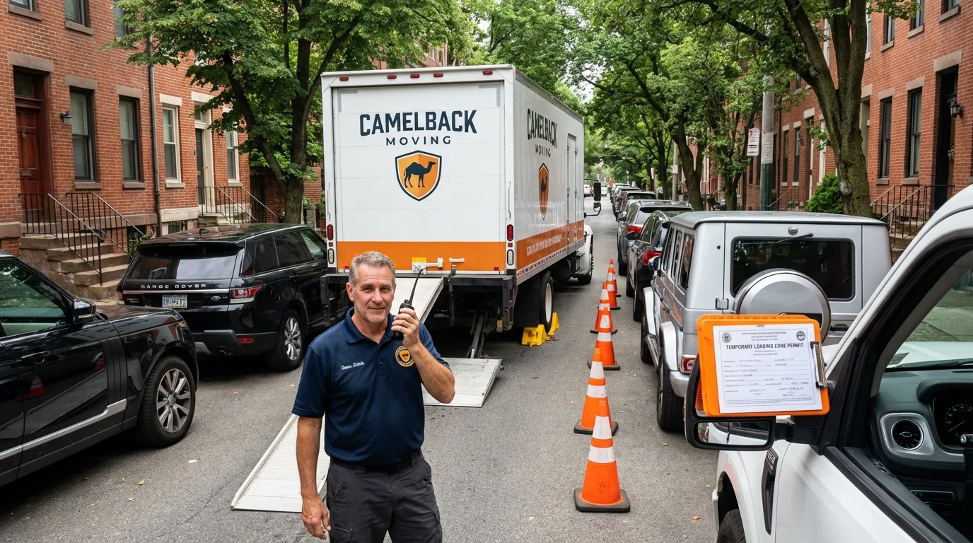 City street loading permit setup in Glenwood Landing, NY
